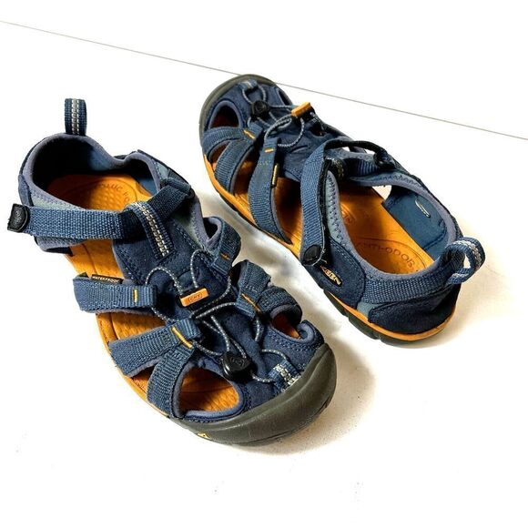 Keen Comfort Summer Hiking Sandals Big Kids 5 Blue Fabric Womens 6.5 Casual Shoe - Picture 1 of 8